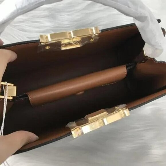 Tory Burch Eleanor Satchell Black Crossbody Tote Bag - Picture 8 of 8